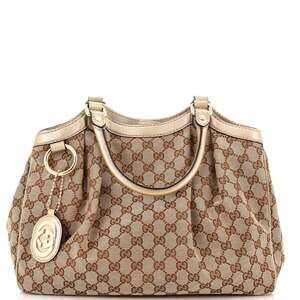 Gucci Sukey Tote Gg Canvas With Leather #233307G94B